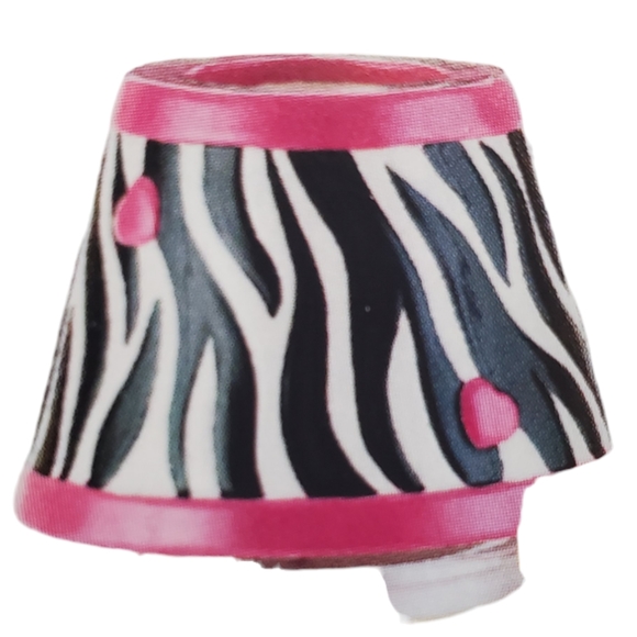 Home Interiors Zebra print Candle Shade NEW pink heart & trim edge for candles - Picture 7 of 11
